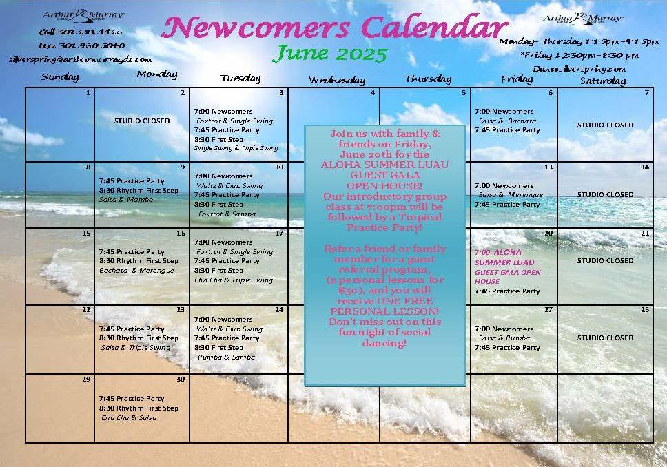 June Newcomer Calendar 2025